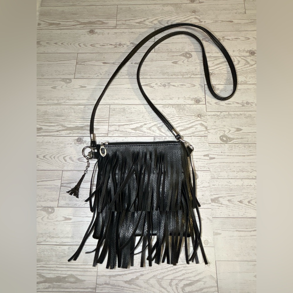 Black Fringe Crossbody Bag